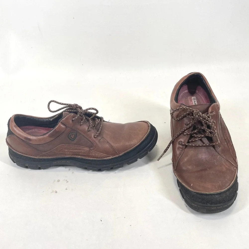 Ariat Mens 33637 Brown Leather ATS Lace Up Casual Shoes Size 9D UK 8 EUR 42M